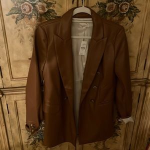Pleather brown jacket. Size small.